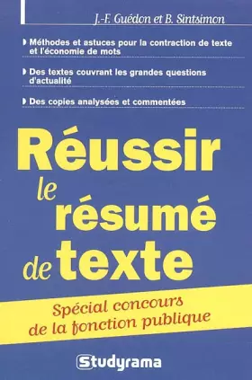 Couverture du produit · Réussir le résumé de texte