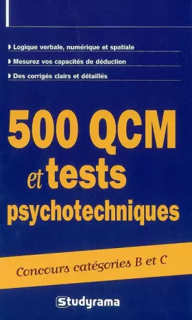 Couverture du produit · 500 qcm et tests psychotechniques