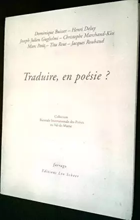 Couverture du produit · TRADUIRE, EN POESIE ?