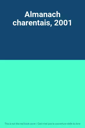 Couverture du produit · Almanach charentais, 2001