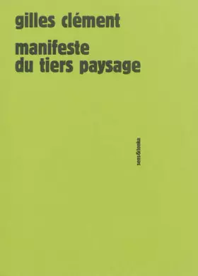 Couverture du produit · Manifeste du tiers paysage