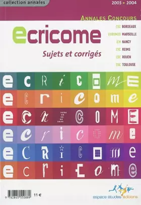 Couverture du produit · Ecricome : Concours 2003