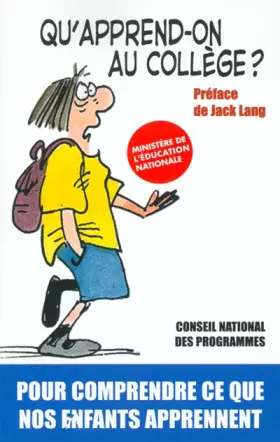 Couverture du produit · Qu'apprend-on au collège ?