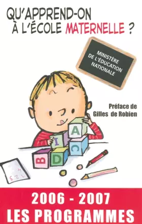 Couverture du produit · Qu'apprend-on à l'école maternelle ? : Les programmes
