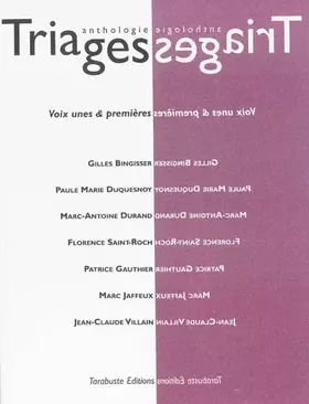 Couverture du produit · Anthologie Triages 2013
