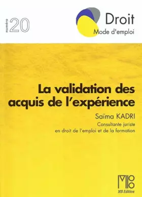 Couverture du produit · La validation des acquis de l'expérience