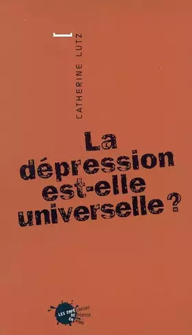Couverture du produit · La Dépression est-elle universelle ?