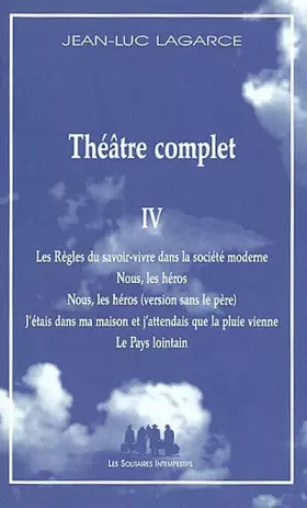 Couverture du produit · Théâtre complet : Tome 4