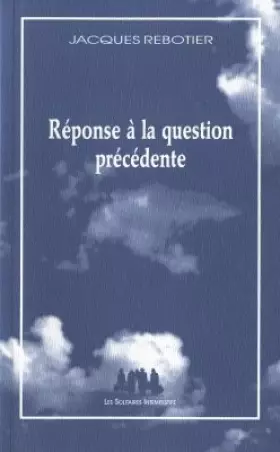 Couverture du produit · RÉPONSE À LA QUESTION PRÉCÉDENTE