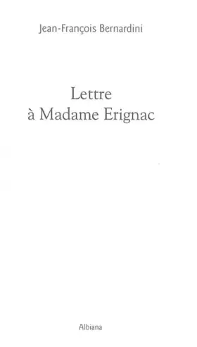Couverture du produit · Lettre à Madame Erignac