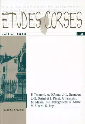 Couverture du produit · Études corses n° 56