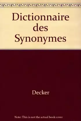 Couverture du produit · Dictionnaire des Synonymes
