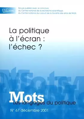 Couverture du produit · Politique a l'ecran : l'échec
