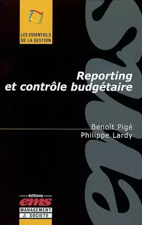 Couverture du produit · Reporting et contrôle budgétaire