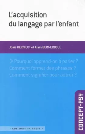 Couverture du produit · L'acquisition du langage par l'enfant