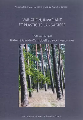 Couverture du produit · Variant, invariant et plasticité langagière
