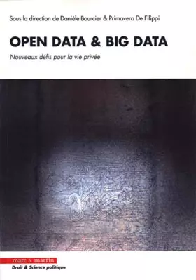 Couverture du produit · Open data et big data: Nouveaux défis pour la vie privée.