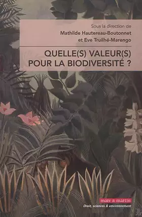 Couverture du produit · Valeur(s) de la biodiversité ?