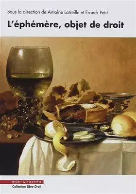 Couverture du produit · L'éphémère, objet de droit