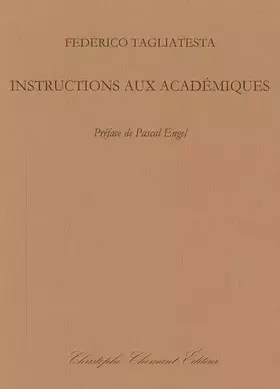 Couverture du produit · Instructions aux académiques