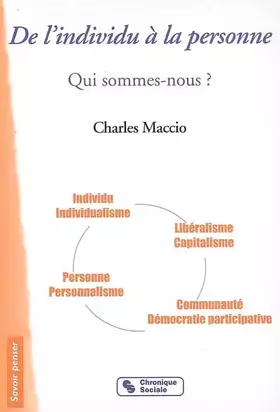 Couverture du produit · DE L'INDIVIDU A LA PERSONNE