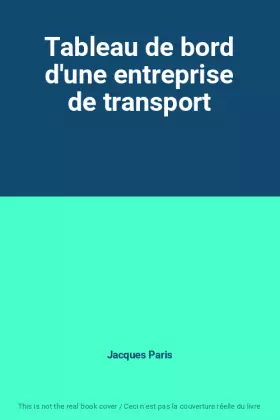 Couverture du produit · Tableau de bord d'une entreprise de transport
