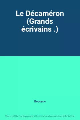 Couverture du produit · Le Décaméron (Grands écrivains .)