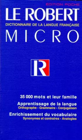 Couverture du produit · Le Robert Micro de la langue française, édition 1998