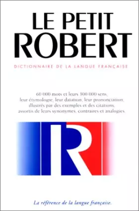 Couverture du produit · Petit Robert de la langue française