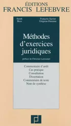 Couverture du produit · Méthodes d'Exercices Juridiques