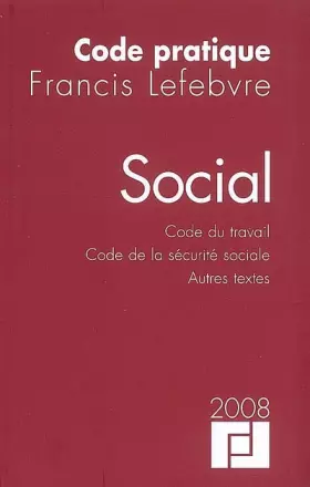 Couverture du produit · Social : Code du travail, Code de la sécurité sociale, autres textes