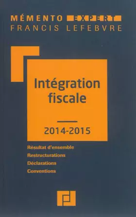 Couverture du produit · Mémento Intégration fiscale 2014/2015