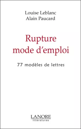 Couverture du produit · Rupture : mode d'emploi