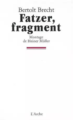 Couverture du produit · Fatzer, fragment