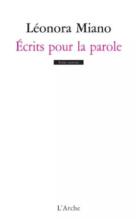 Couverture du produit · Écrits pour la parole
