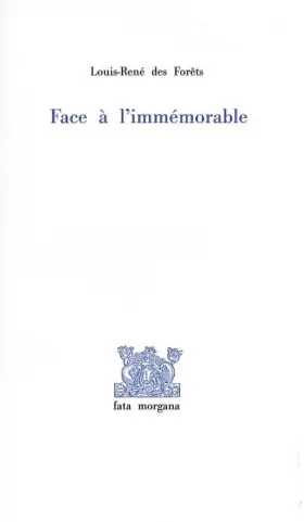 Couverture du produit · Face à l'immémorable