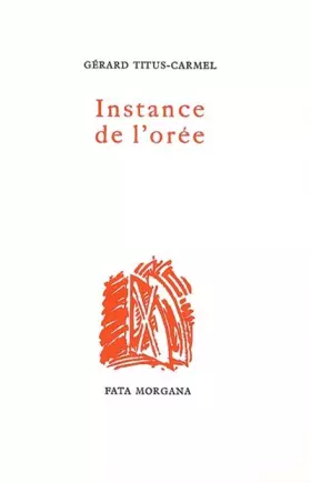 Couverture du produit · Instance de l'orée