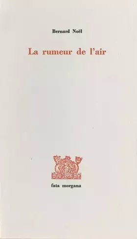 Couverture du produit · La Rumeur de l'air