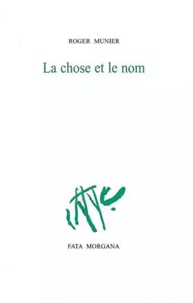 Couverture du produit · La chose le nom