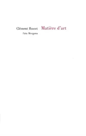 Couverture du produit · Matière d'art