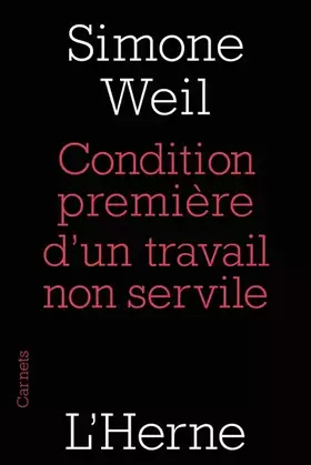 Couverture du produit · Condition première d'un travail non servile