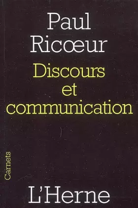 Couverture du produit · discours et communication