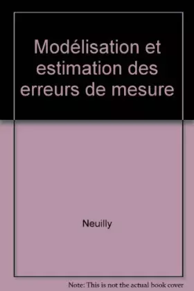 Couverture du produit · Modélisation et estimation des erreurs de mesure
