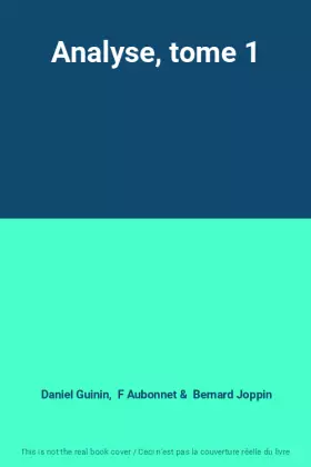 Couverture du produit · Analyse, tome 1