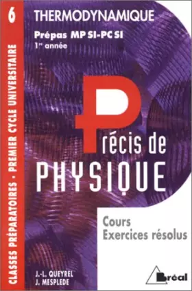 Couverture du produit · Thermodynamique : MPSI, PCSI