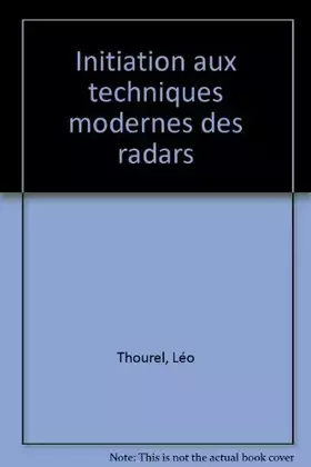 Couverture du produit · Initiation aux techniques modernes des radars
