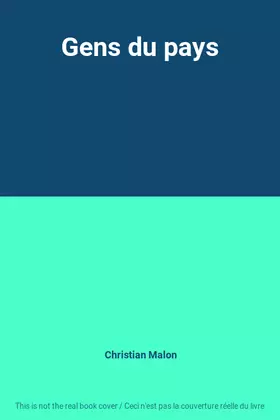 Couverture du produit · Gens du pays
