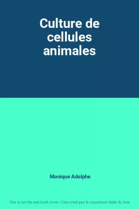Couverture du produit · Culture de cellules animales