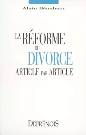 Couverture du produit · La réforme du divorce article par article