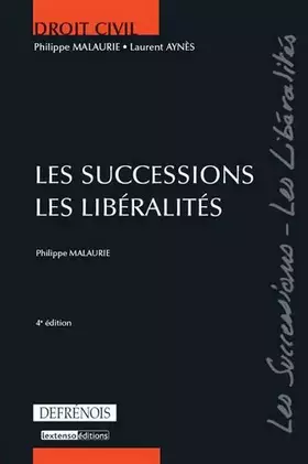 Couverture du produit · Les successions, les libéralités